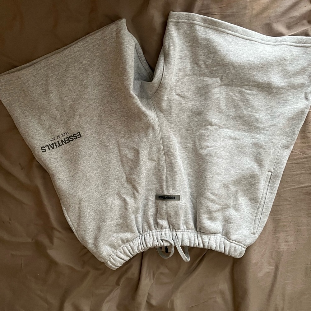 Essentials Gray Joggers with Elastic Cuffs